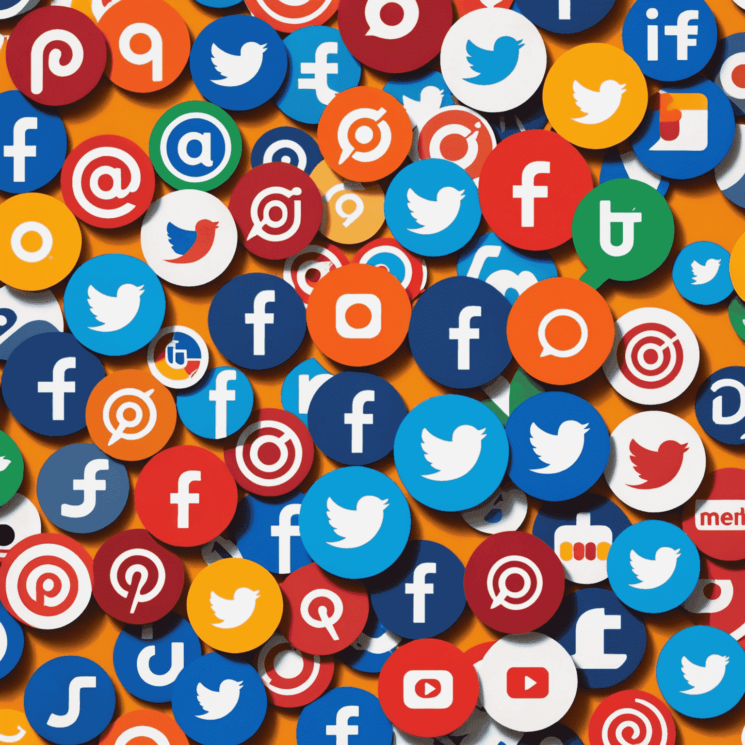 Collage of popular social media platform logos with a megaphone icon, representing the power of social media advertising